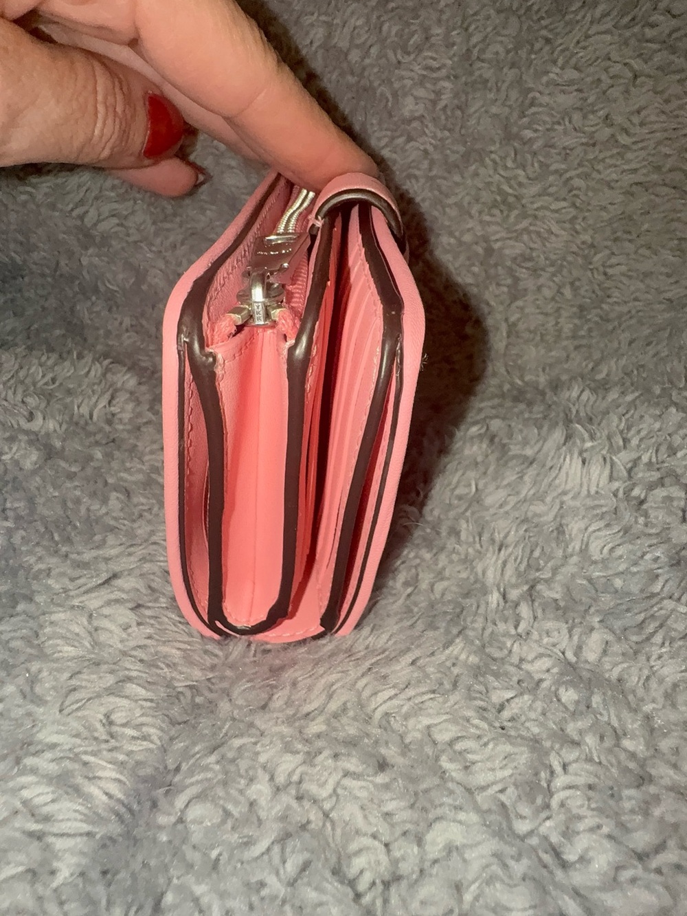Coach Pink Leather Tabby Medium Wallet C Hardware Snap Closure Box Dust Bag - Picture 3 of 14